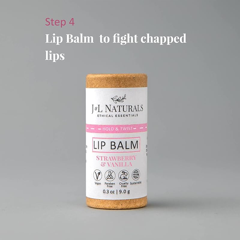 J&L Naturals Simple Skin Regimen Kit With Cleansing Bar, Face Salve, Konjac Sponge, Lip Balm | For Dull and Normal Skin | Zero Waste (Shine (normal, dull skin), Exceptional)