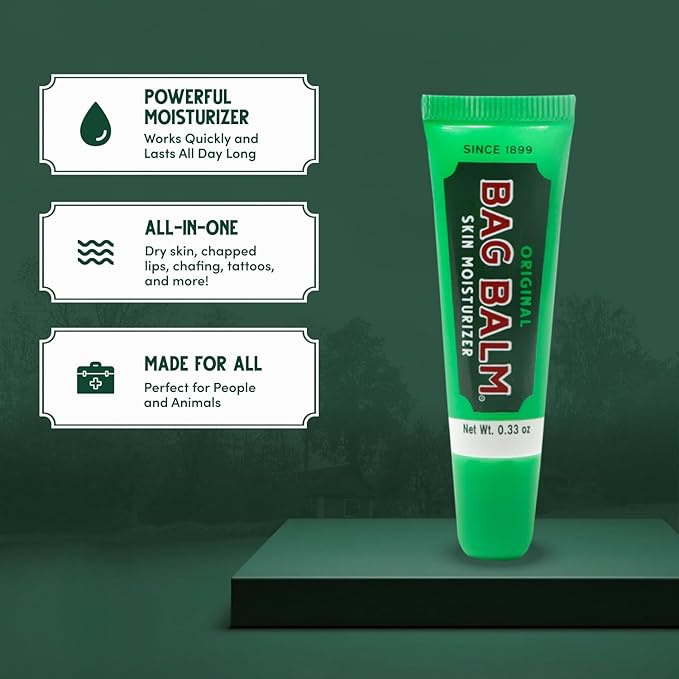 Bag Balm Original On-the-Go Lip Balm Tubes for Chapped Lips, Dry Hands, Skin Irritations and More - 0.33oz, 6 Pack