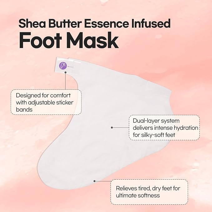 Epielle Moisturizing Foot Masks (Socks 6pk) for Foot Heel to Toe | Foot Cream & Lotion - Sunflower Seed Oil + Avocado Oil + Vitamin E, Mother's Day Gifts, Teacher's Appreciation