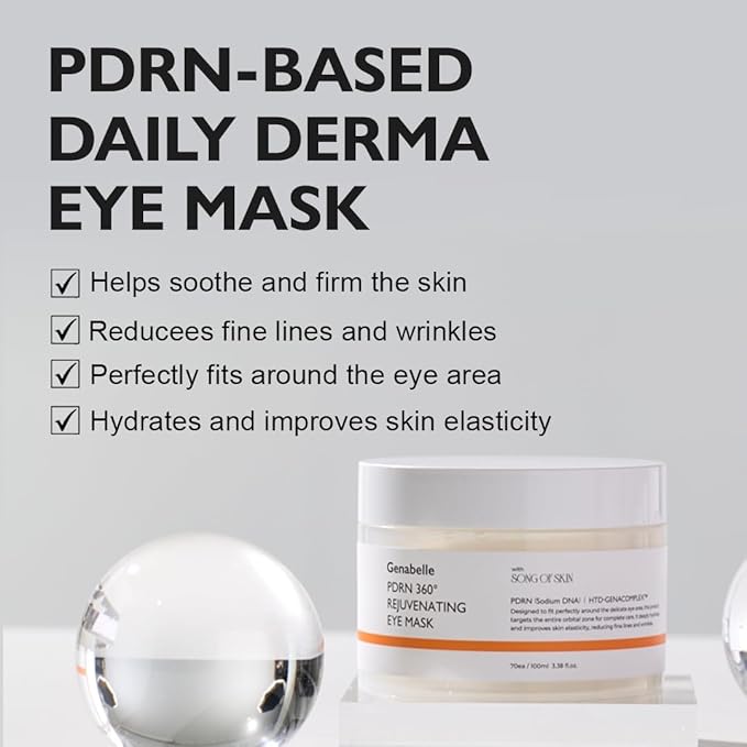 PDRN 360° Rejuvenating Eye Mask – Full Eye Area Care for Hydration, Firming & Elasticity with PDRN & Peptides – Targets Dark Circles, Puffiness & Fine Lines – 3.38 fl oz.
