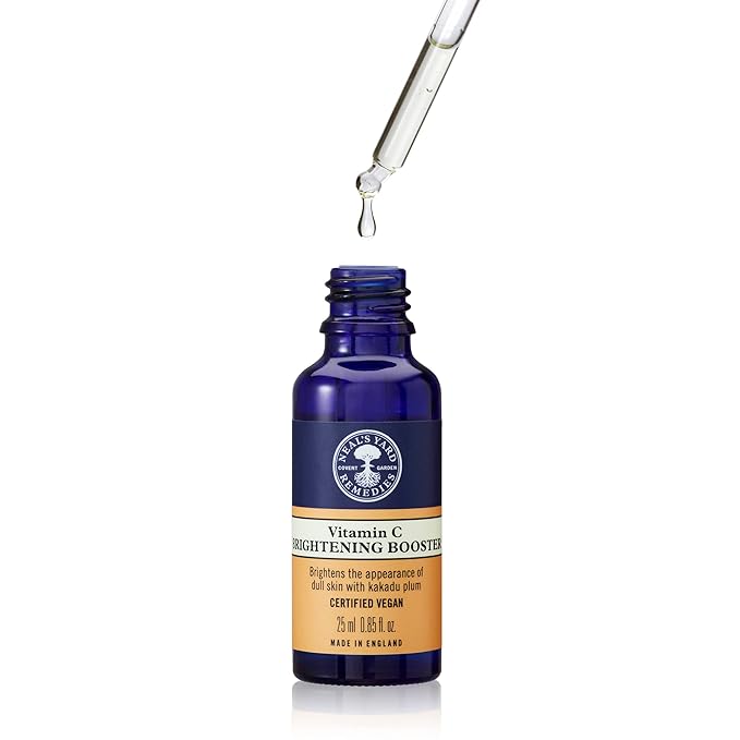 Neal's Yard Vitamin C Brightening Booster for Face with Kakadu Plum, Hydrating Hyaluronic Acid, Illuminates & Helps Even Skin Tone, Cruelty Free, 25mL