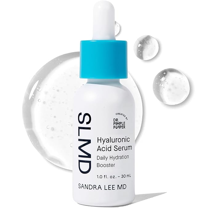 SLMD by Dr. Pimple Popper - Hyaluronic Acid Serum 1.0 fl. oz, Daily Hydration Booster with Squalane for Smooth, Dewy Skin – Lightweight, Fast-Absorbing Face Moisture for All Skin Types