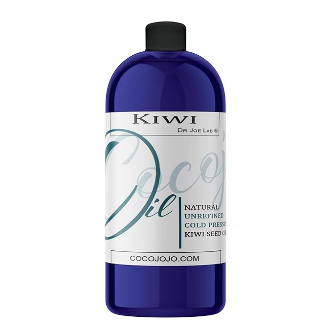 Dr Joe Lab Kiwi Seed Oil 32 oz Pure Natural Cold Pressed Unrefined Extra Virgin Kiwi Oil - for Hair Skin Body Nail and Beard - Moisturizing, Soothing, Hydrating, & Nourishing