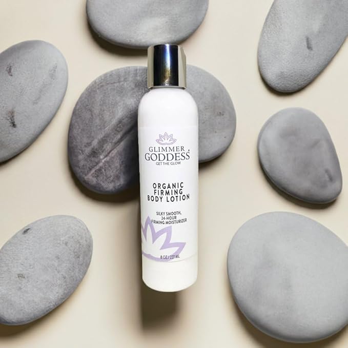 GLIMMER GODDESS Organic Skin Care 8 oz Firming Body Lotion for Hydrating Skin & Improving Elasticity