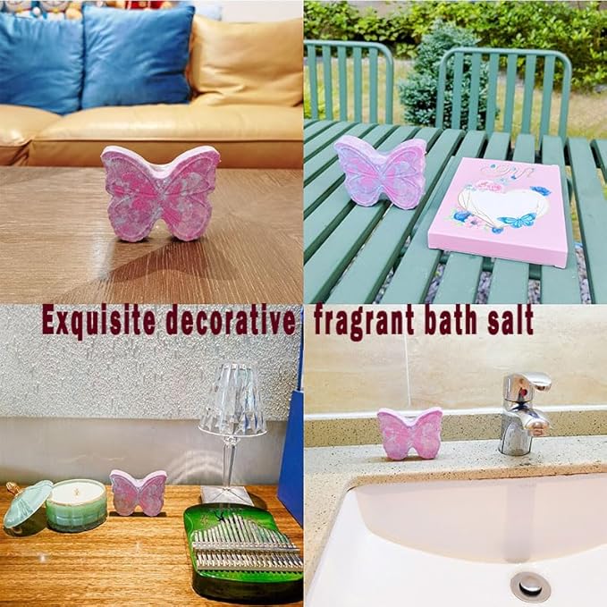 Butterfly Shaped Bath Salt for Women Gifts,Butterfly Gifts for Friends,Rose Flavored Bath Salt for Mother Gifts, and Christmas Stocking Stuffer Gifts, Birthday and Valentine's Day