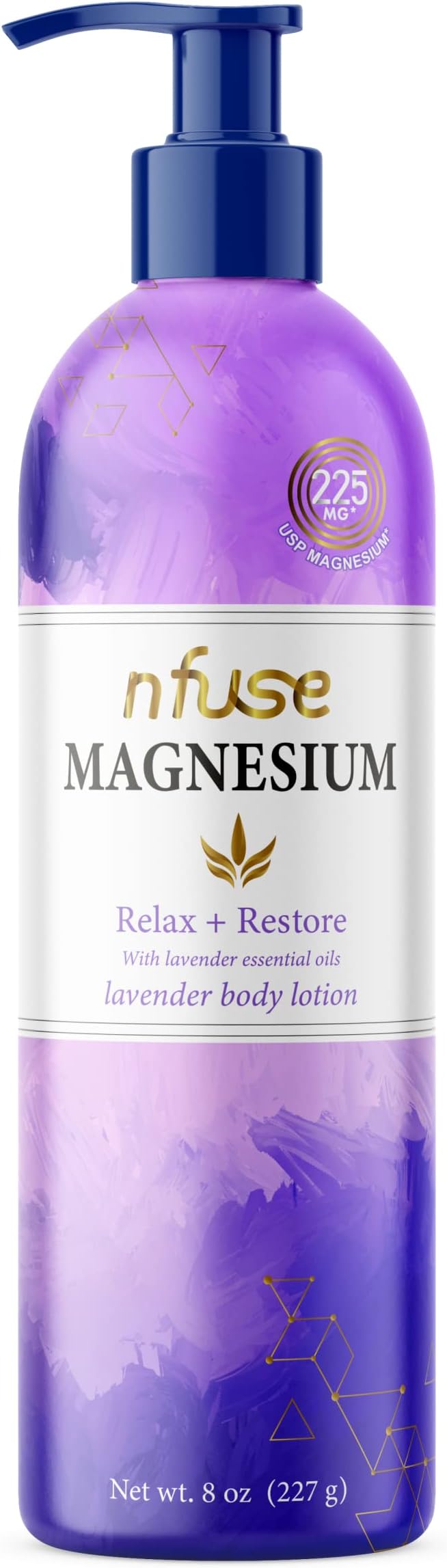 nfuse Magnesium Lotion | Ultra Healing Body Lotion | Natural Magnesium Therapy | Lavender: Rest + Restore | 8 oz