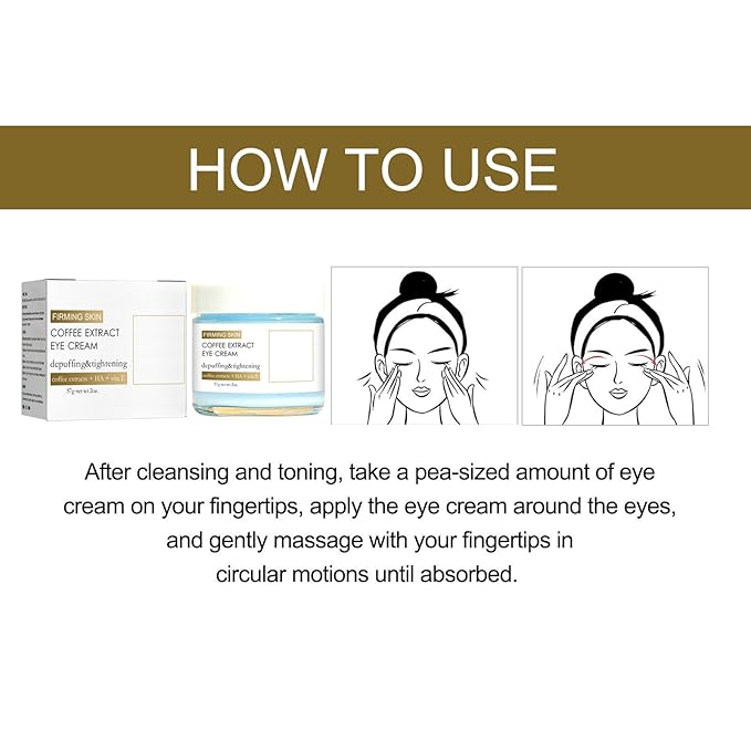 2Pcs Caffeine Eye Cream, Caffeine Eye Cream For Dark Circles And Puffiness, Korean Retinol Fix Eye Cream For Tightening And Firming Skin