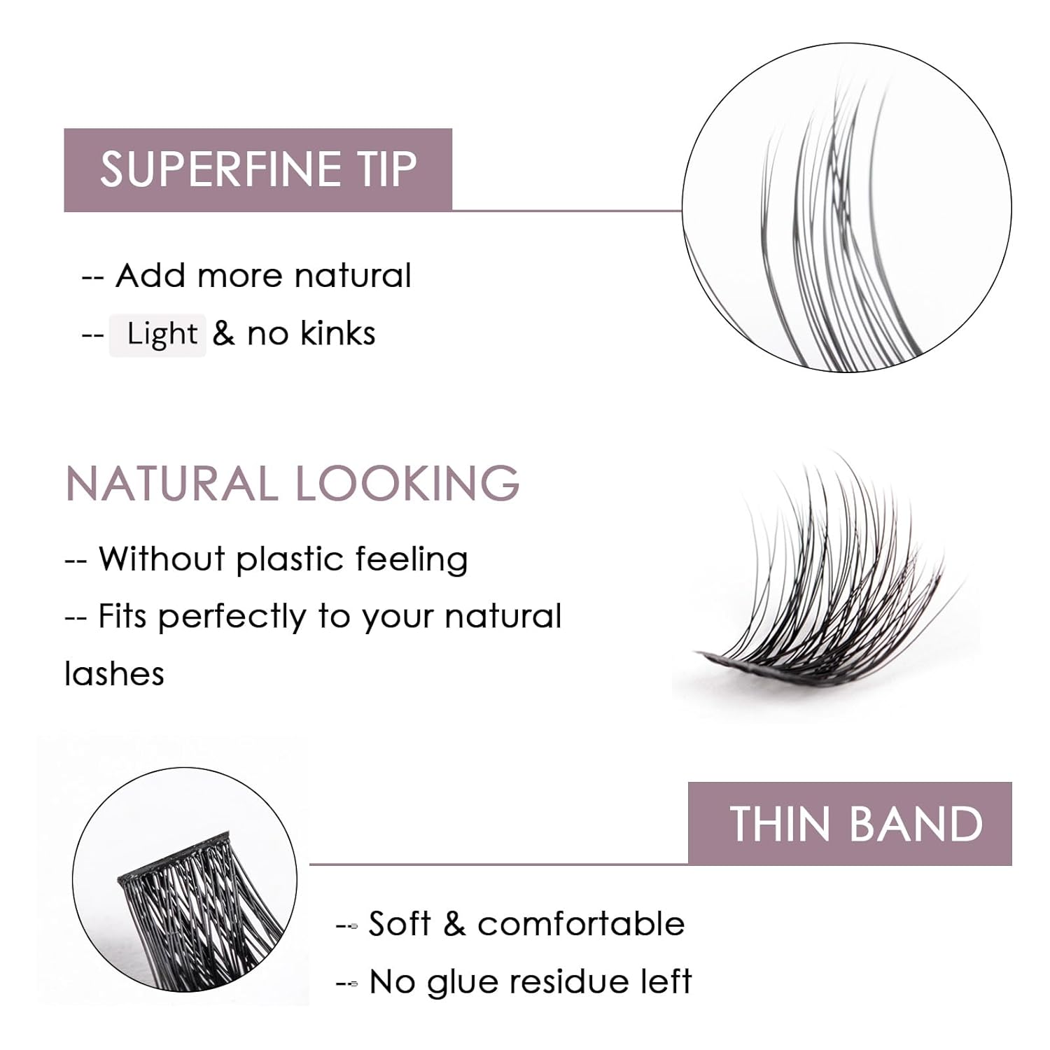 Lash Clusters 144 Pcs Individual Lashes DIY Eyelash Extensions 10-16mm Length Soft Natural False Eyelashes Thin Band Lash Extension Kit for Makeup at Home - OP17
