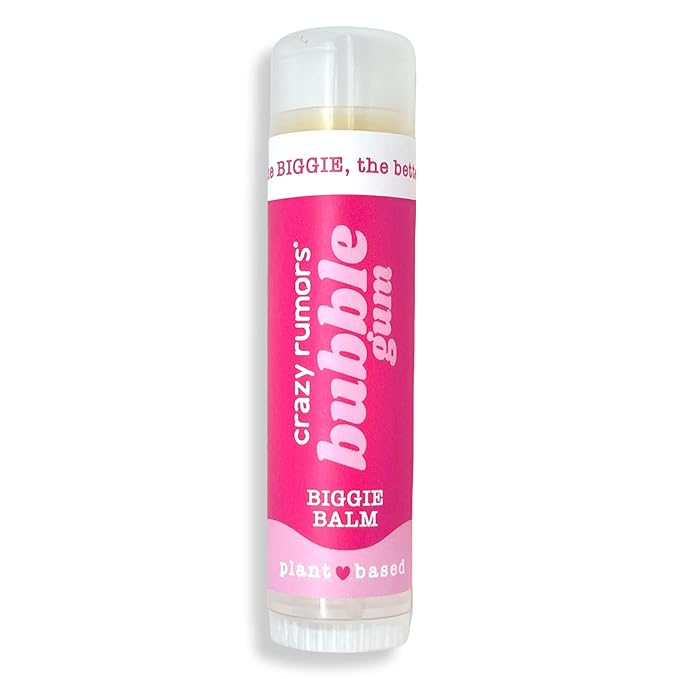 Crazy Rumors Biggie Bubble Gum Flavored All Natural, Plant Based Lip Balm to Moisturize and Nourish your Lips - Bubble Gum Tube 0.6 oz (4x Larger than standard 0.15 oz lip balm)