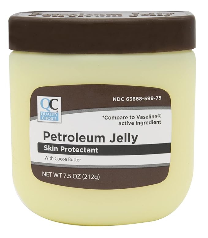 Quality Choice Petroleum Jelly with Cocoa Butter, Skin Protectant, Deep Moisturization, Dry Skin Healing & Cracked Skin Repair, 7.5 Ounce Tub