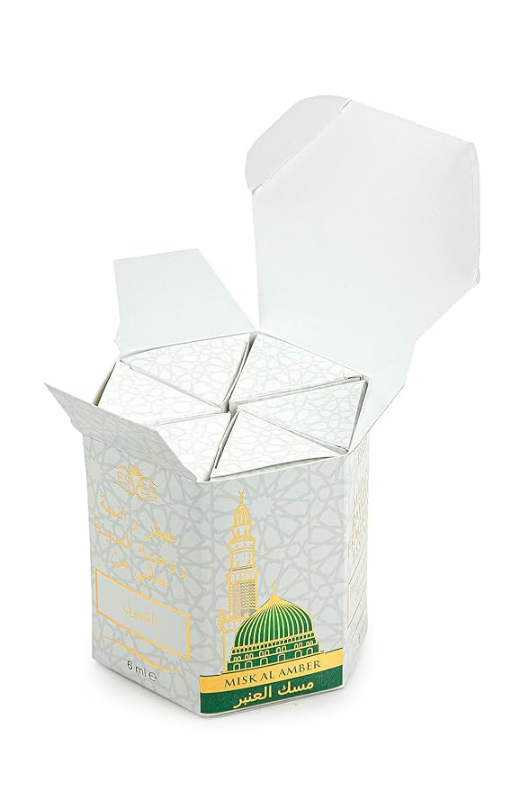 ihvan online, 6 Pack 36 mL - 1.21 Oz Roll On Perfumes Oils, Non Alcoholic Musk Perfume, Arabic Scents, Soft Perfumery Pill for Body, Long Lasting Fragrance for Women & Men, Ravza