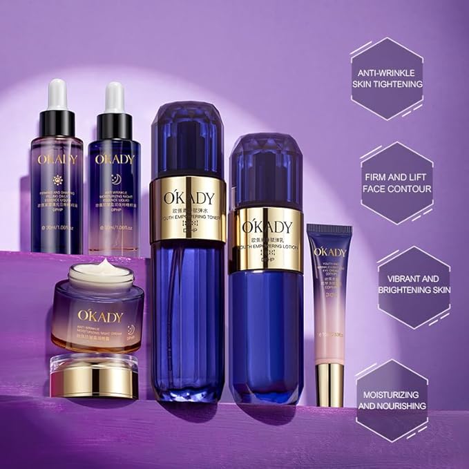 Skin Care Set Enzyme Skin Care Kit Beauty Gift Skin Kit For Women With 8 Pieces Valentine‘s day gift