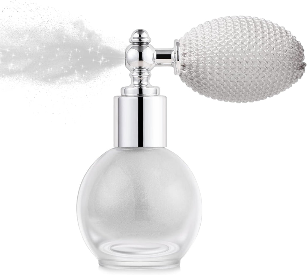 Hair and Body Glitter Spray, Holographic Glitter Highlighter Powder, Face Body Clothes Shiny Glitter, Loose Shimmer Hairspray Festival Rave Prom Accessories (Silver)