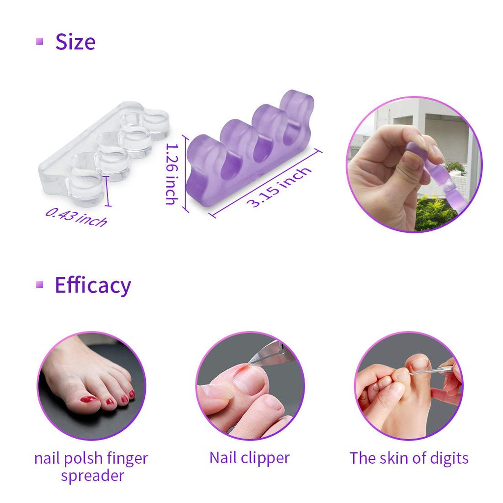 SUNFATT Toe Separators for Pedicure,Toe Spacer,Toe Separators use for Separation of Toenails or Nails,Washable and Reusable Pedicure Supplies.