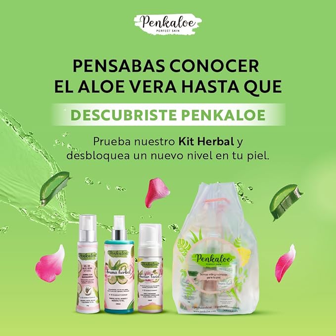 Penkaloe Aloe Skincare Kit | Cuidado Natural para la Piel, Control de Grasa y Mejora de la Apariencia | Aloe Skincare Routine – 3-Step Natural Solution for Fresh, Radiant Skin – Hydrates & Balances