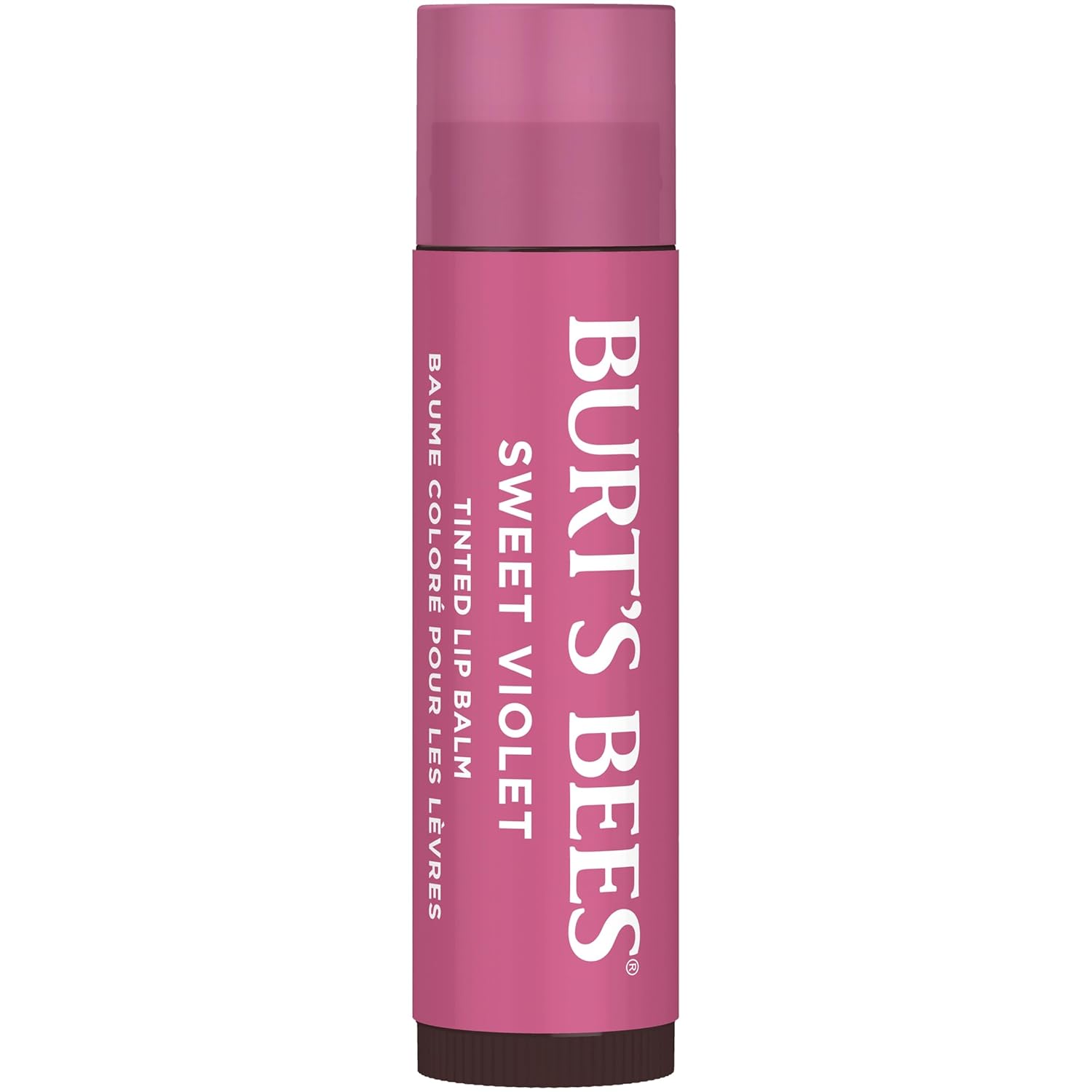 Burt's Bees Lip Tint Balm with Long Lasting 2 in 1 Duo Tinted Balm Formula, Color Infused with Deeply Hydrating Shea Butter for a Natural Looking Buildable Finish, Sweet Violet (2-Pack)