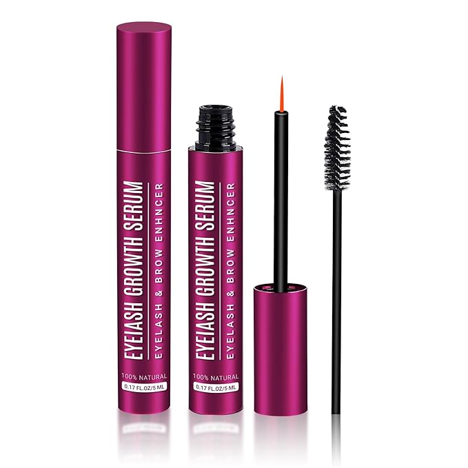 Eyelash Growth Serum, Lash Serum for Eyelash Growth & Enhancing, Advanced Formula for Natural Lashes or Lash Extensions & Brows (0.17 fl oz)