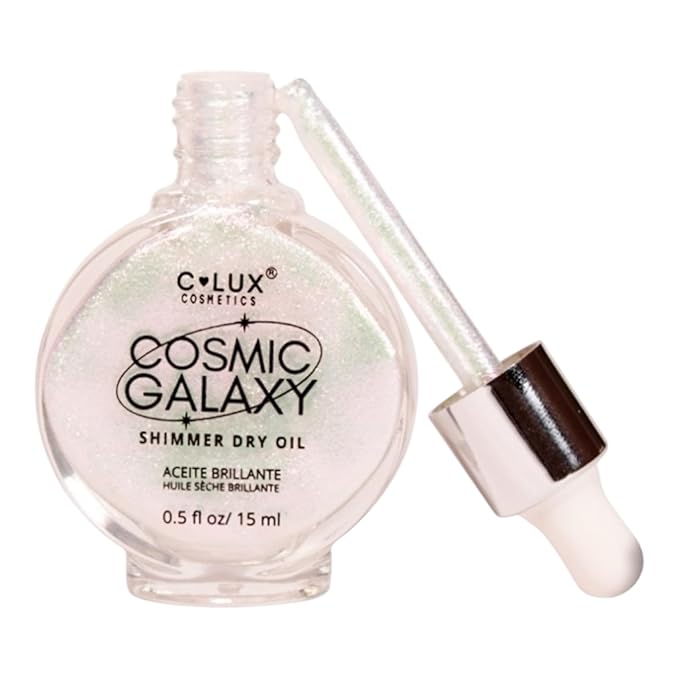 Cosmic Galaxy Shimmer Dry Oil - Aphrodite | Illuminating Body Oil for Radiant Glow | Lightweight, Hydrating, Non-Greasy | Perfect for Face, Neck & Body | Vegan & Cruelty-Free | 0.5 fl oz (15 ml)