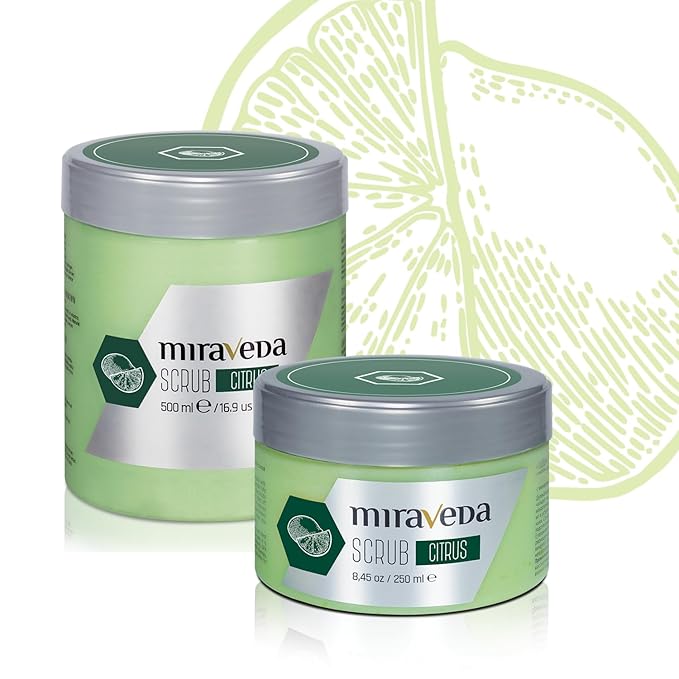 Miraveda by Italwax Citrus Scrub - 500ml / 16.9fl.oz – With coconut oil and lime for a delicate citrus note – Ideal for hand care