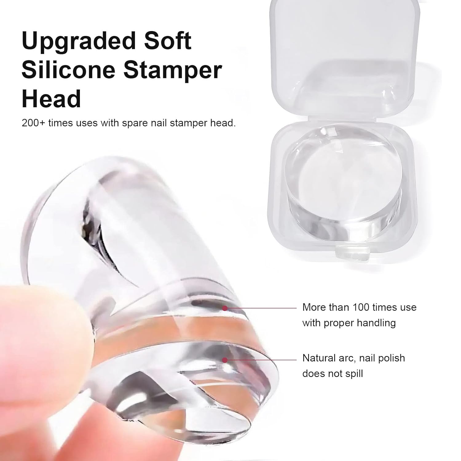 Nail Art Stamper Clear Silicone Nails Stamping Jelly with Scraper Transparent Visible Body DIY Manicure Nail Art Tool B