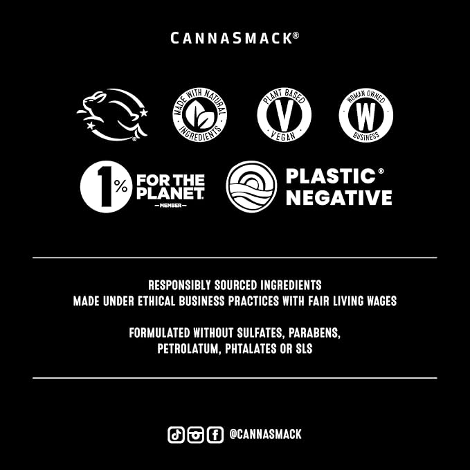 CannaSmack Cleansing Oil - Gentle Daily Face Cleanser & Makeup Remover with Hemp Seed, Argan, & Rosehip - Hydrating, Non-Drying Formula for All Skin Types, 4 oz