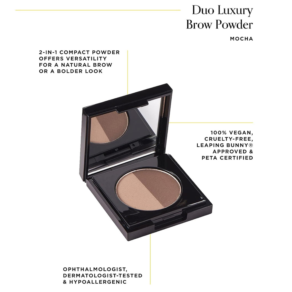 Arches & Halos Duo Luxury Brow Powder - Two-for-one Versatile Compact Powder - For Full, Defined Brows - Vegan and Cruelty Free Makeup - Mocha Blonde, 0.088 oz (Pack of 2)