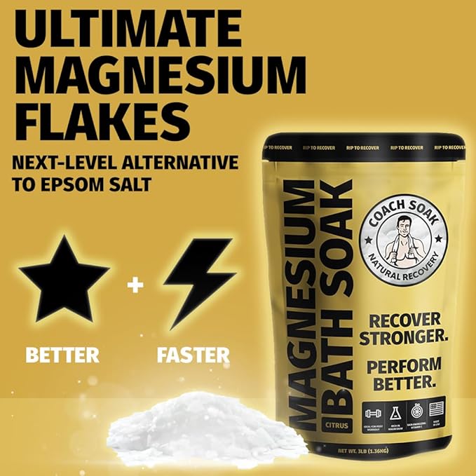 3 Pack Bundle: Coach Soak Recovery Bath Soak, Epsom Salt Bulk, Bath Salts Bulk, 3 Pack Bundle, Total of 9 Pounds (Energizing Citrus)