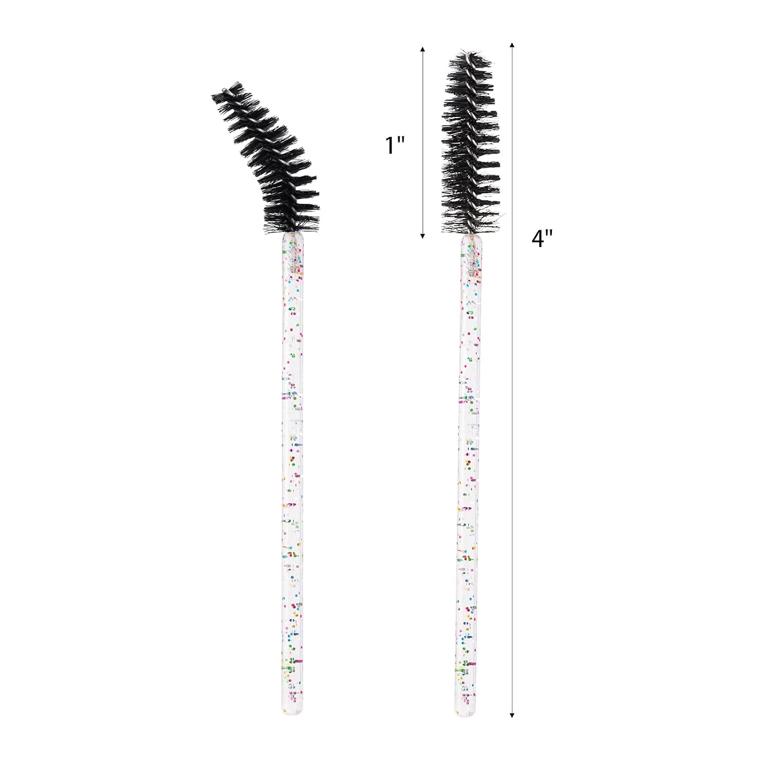 BTYMS 100 Pieces Eyelash Mascara Brushes Disposable Lash Wands Makeup Applicators Eyebrow Spoolies Brush for Eyelash Extensions - Black
