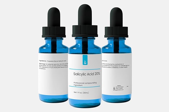 Pure Original Ingredients Salicylic Acid 20% Solution with Neutralizer (30 mL each), Glass Dropper