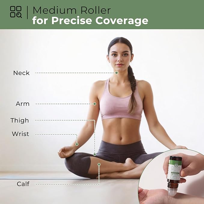 Castor Oil Roll on for Waist Belly Body Skin, Certified Organic Pure Cold Pressed Body Castor Oil Roller Stick Glass Bottle - 1fl.oz