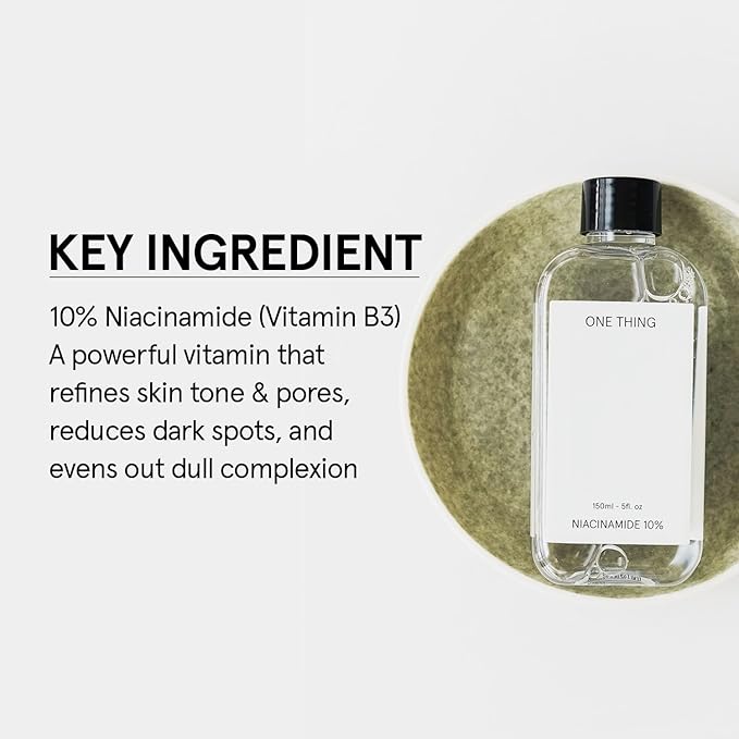 ONE THING Niacinamide 10% Toner 1.35 Fl Oz | Vitamin B3 Hydrating Revitalizing Soothing Facial Daily Essence Dull, Oily Skin | Discoloration, Redness, Acne Scars Relief, Uneven Tone | Korean Skin Care
