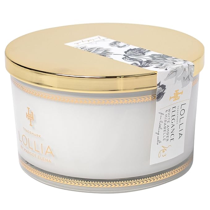 Lollia Elegance Fine Bath Salts, 20 oz. – White Amber & Mirabelle Luxury Bath Essential for Women