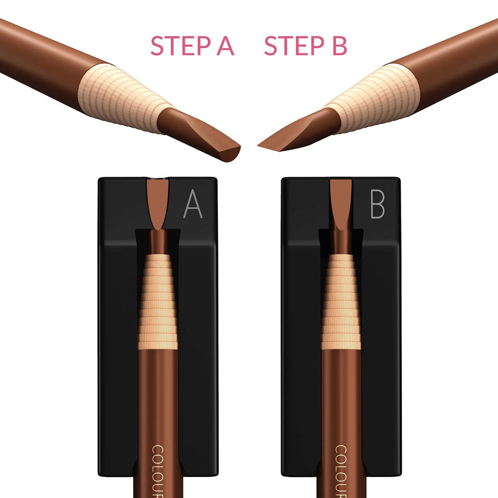 2-in-1 Metal Duckbill-Shape Eyebrow Pencil Shaper with 2 Single Edge Razor Blades - Eye Makeup Shaping Tool for Waterproof Peel Off Brow Pencils - Compact Cosmetic Shaper for Beginners & Professional