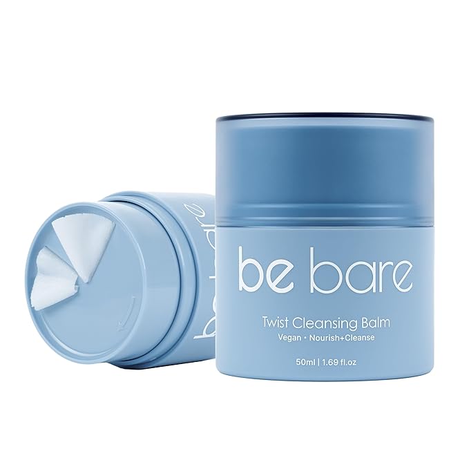 Bebare Twist Cleansing Balm with Hygienic Twist Dispenser: Cleanser for Heavy Makeup Removal & Hydrating Facial Wash for All Skin Types. Korean Vegan Skincare with Natural Oils, 1.69 Fl Oz