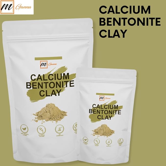 100% Natural Calcium Bentonite Clay for Facial Masks, Creams, Body Wraps and Soap Making 2 LBS / 908 GMS