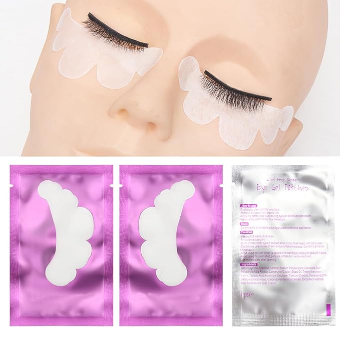 100 Pair Cloud Shape Eye Under Gel Pads Eyelash Extensions Patches,Lash Extension Lint Free Under Hydrogel Eye Mask Pads Beauty Tools (Purple)