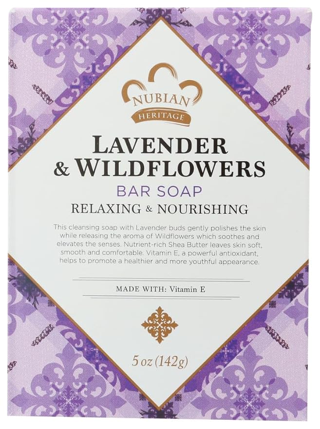 Nubian Heritage Shea Butter Soap with Lavender & Wildflowers 5 oz - Pack of 12