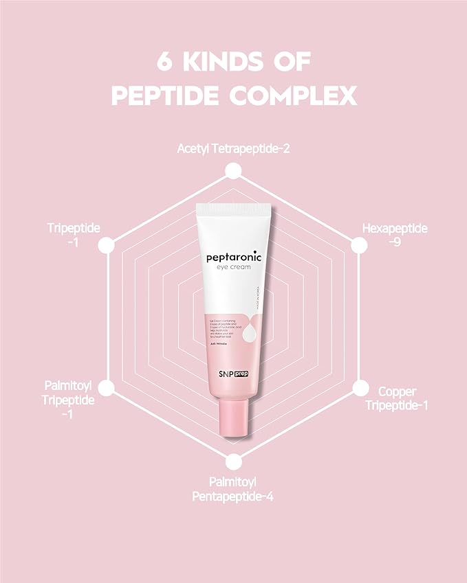 [K Beauty Snp] Peptaronic Eye Cream | Peptide and Hyaluronic Acid Eye Cream | Under Eye Cream for Dark Circles | Eye Repair Cream | Korean Skin Care | Puffy Eyes Treatment | 1.69 Fl Oz