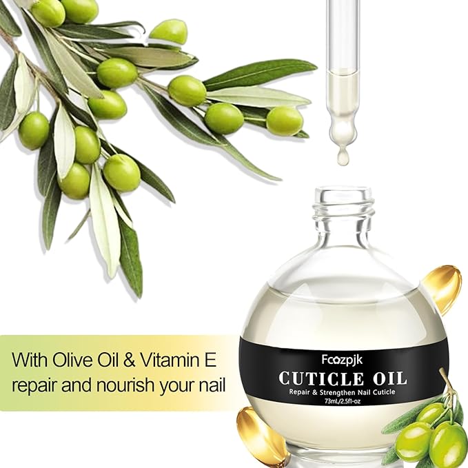 Cuticle Oil, Revitalizing Cuticle Oil for Nails with Vitamin E Green Tea Cuticle Oil Scented Repairs Cuticles Nail Treatment Moisturizing Nail Strengthener 73ml/2.6 Fl Oz