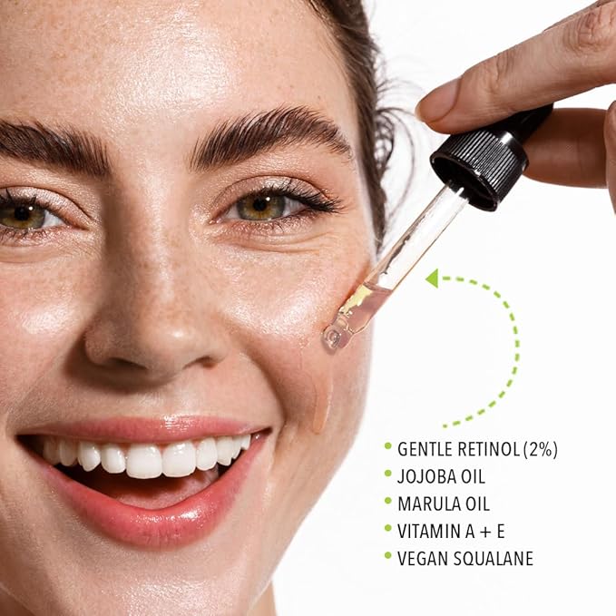 Retinol2 Facial Oil Serum with 2% Advanced Gentle Retinol, Vitamin A+E+F – Freshly Made Anti-Aging, Hydrating, and Firming Formula | 30ml