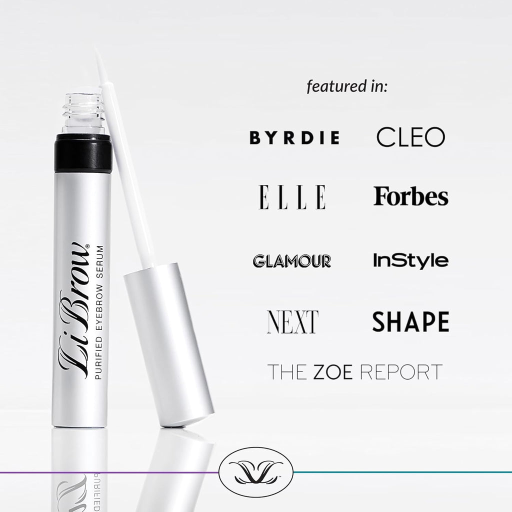 LiBrow Purified Eyebrow Serum to Grow Darker, Fuller, Thicker-Looking Brows - Natural Botanical Extracts, Safe for Sensitive Skin & Thin Overplucked Brows - Vegan & Cruelty-Free (3mL, 90-Day Supply)