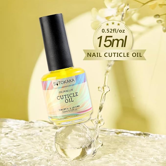 15ml Cuticle Oil, Nail & Cuticle Care Revitalizing Hydrating Oil with Jojoba Oil & Vitamin E for Repaired Thin Nails