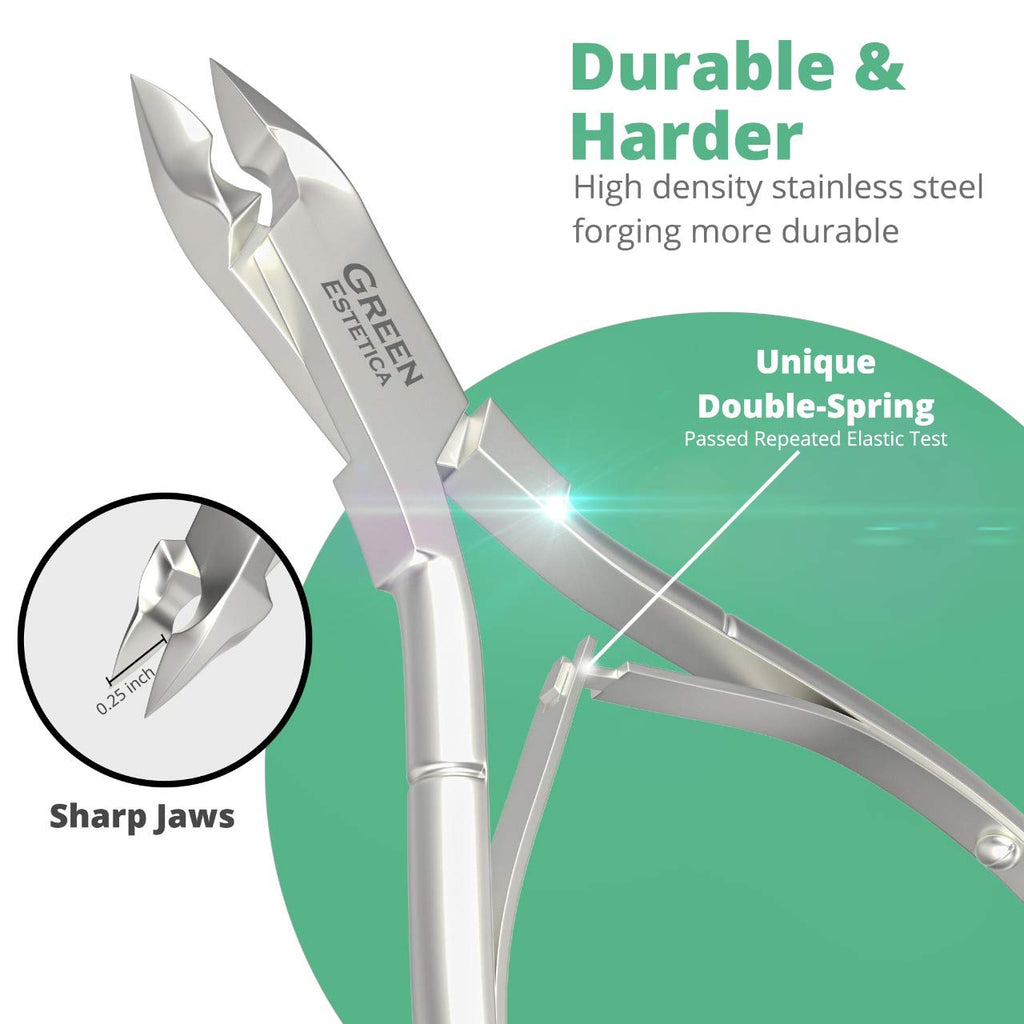 Professional Cuticle Trimmer Nail Cuticle Cutter Stainless Steel Cuticle Nippers with Sharp Blades of Cuticle Remover Clippers Manicure Tools Double Spring for Nail Care Pedicure Nail Tools (Silver)