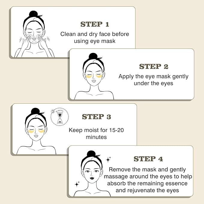 60PCS Under Eye Patches for Women,Under Eyes Masks for Dark Circles and Puffiness, 24K Gold Eyes Bags Treatment, Anti-Wrinkle Face Mask Skincare, Moisturize and Reduce Eyes Lines to Revitalize You