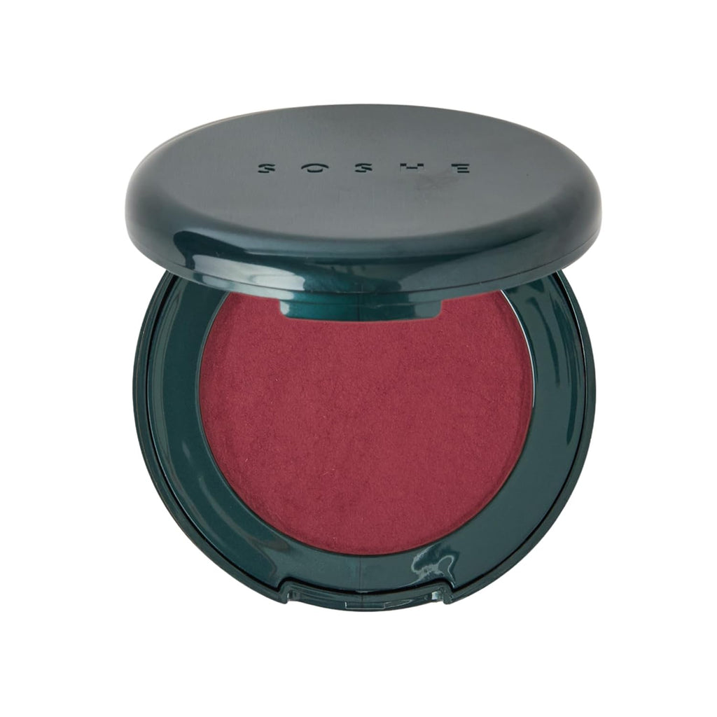 SOSHE Beauty - Blurring Pillow Blush | Featherlight, Cushiony, Cream to Powder Formula | Squalane, Cucumber Seed Extract, Ashwagandha Root | Vegan, Clean, Cruelty-Free (Berry Smitten, Rich Plum)