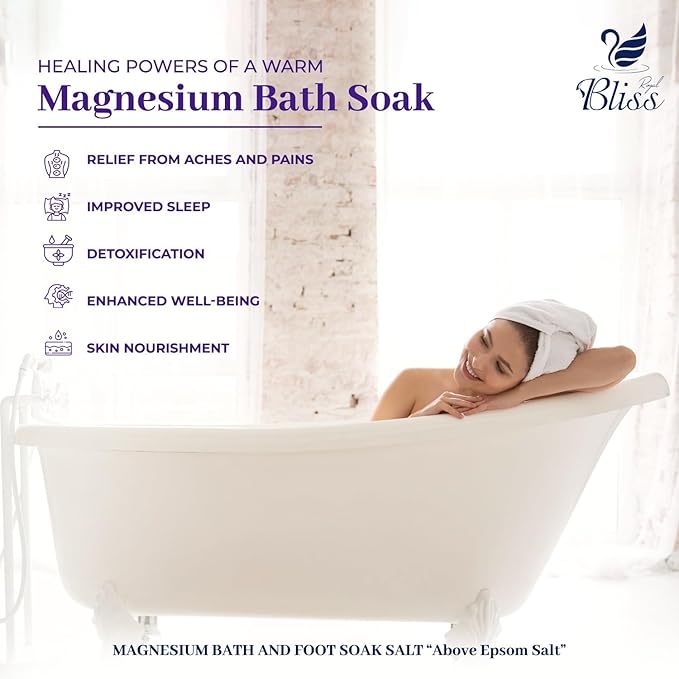 Magnesium Bath & Foot Soak Flakes, Epsom Salt Alternative, High-Absorption Minerals, Natural Salts for Relaxation, Wellness & Muscle Relief, Ideal for Soaking, Recovery, and Stress Relief 10 LB