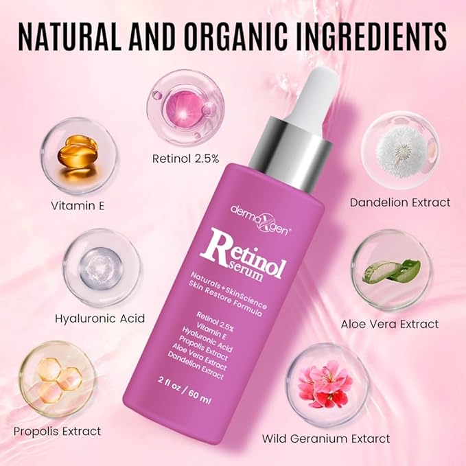 Retinol Cream – 3% (Percent) Retinol Cream for Face with Hyaluronic Acid Anti-Aging Face Cream for Fine Lines & Wrinkles – Hydrating Face Moisturizer (2 FL OZ, RETINOL SERUM)