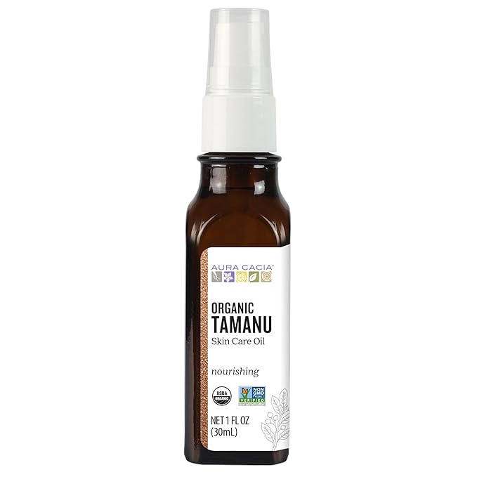 Aura Cacia Organic Natural Skin Care, Nourishing Tamanu Oil, 1 fluid ounce bottle