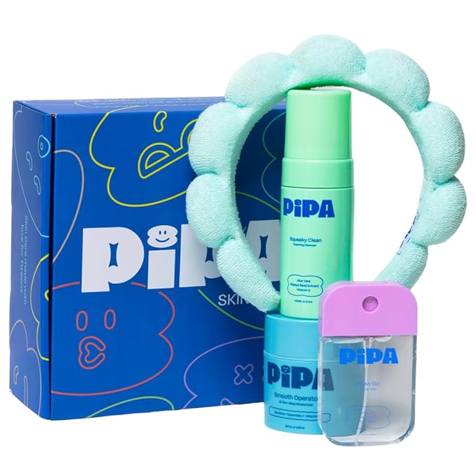 Skincare Start Young Bundle Gift Set | 3-Step Gentle Skin Care Routine for Tweens | Alcohol-Free & Safe | Includes Squeaky Clean Foam Cleanser, Smooth Operator Moisturizer & Glow Go Facial Mist