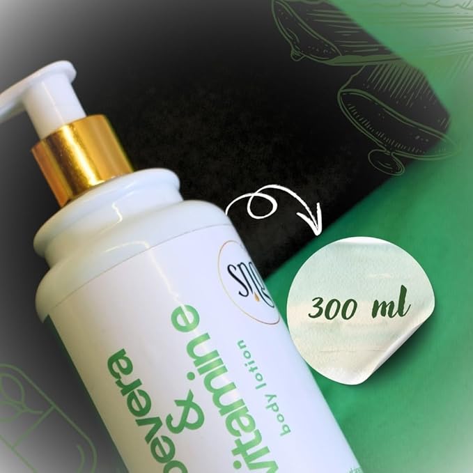 Aloe Vera & Vitamin E Body Lotion 300 ml - Deep Moisturization Waterlily, Argan oil and Almond oil Extracts Suitable All Skin Types